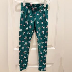 Janie and jack green floral legging pants size 7